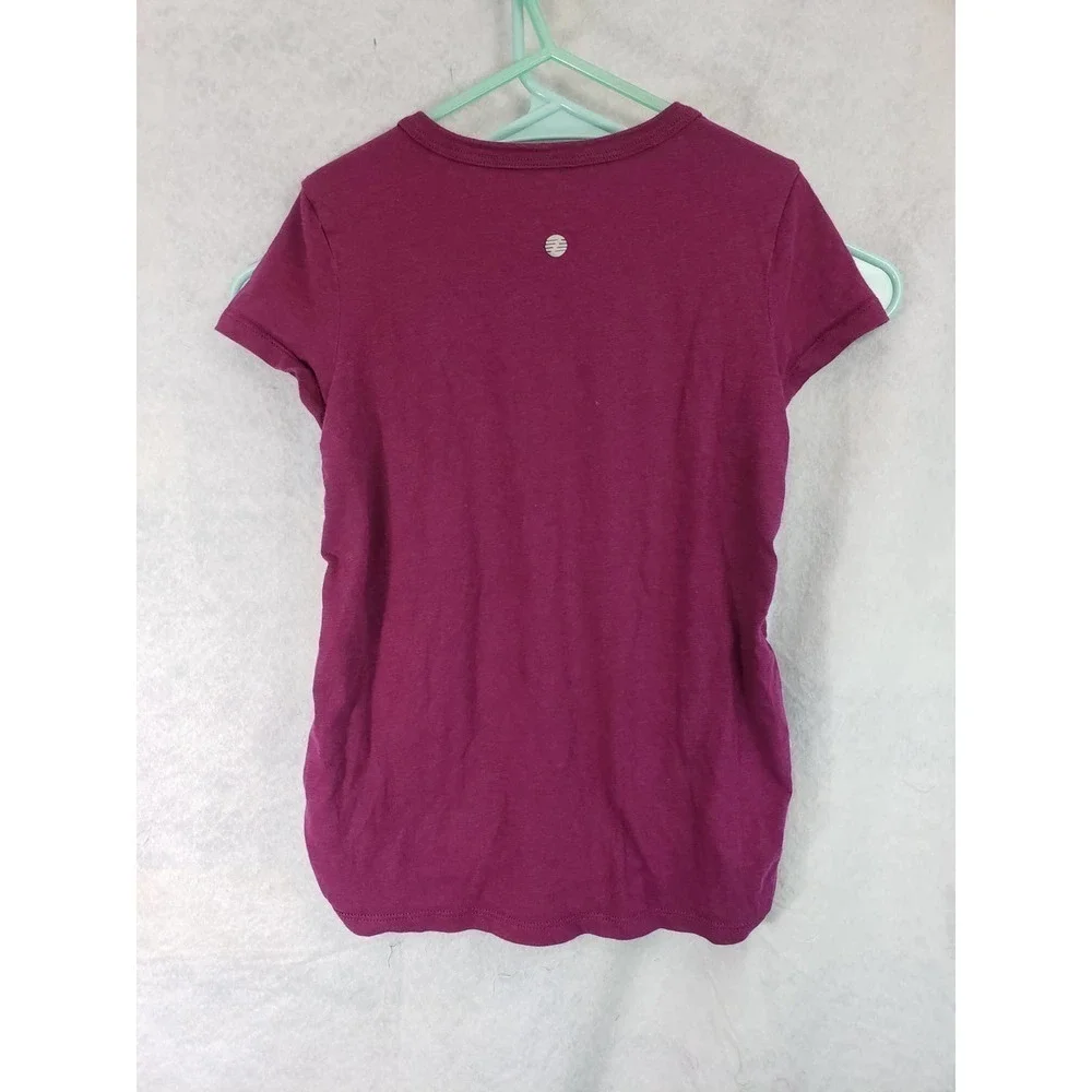Girls Z by Zella L(10/12) purple cap sleeved shirt w/ rusched sides & ties.